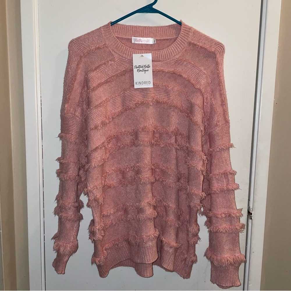 Knitted Belle Fringe Sweater NWT